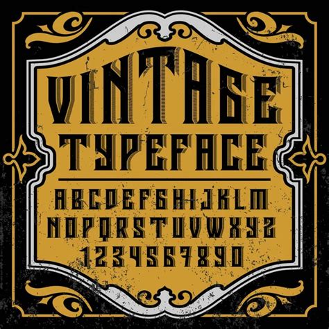 Vintage Alphabet Font — Stock Vector © Bowxwod 135134664