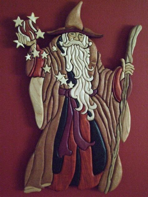 Wizard Wood Intarsia Sculpture