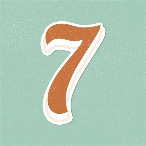 Download Free Psd Image Of 7 Number Vintage Font Lettering Sticker By