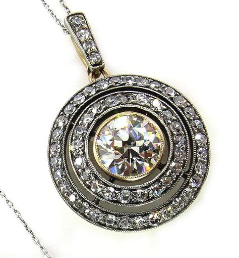 233ct Antique Vintage Victorian Diamond Pendant Necklace Drop In From