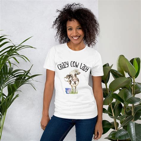 Crazy Cow Lady T Shirt Womens T Shirt Farm Shirts Cow Etsy