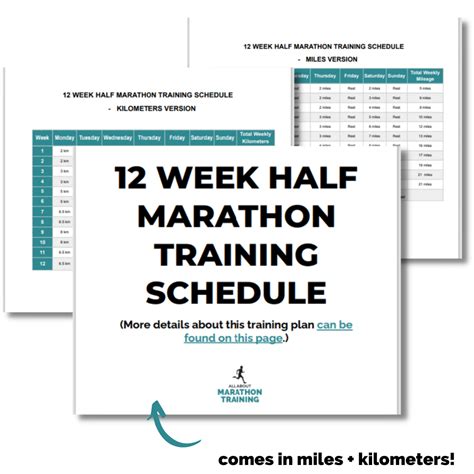 12 Week Half Marathon Training Plan Printable Running Ph