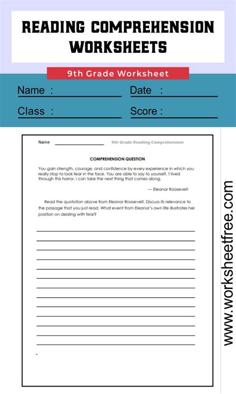 Many people reach these grade levels and focus on the literature that is covered in most classes, but a significant amount of time is spent reviewing grammar skills that were learned in previous grades to. 9th grade reading comprehension worksheets 4 | Worksheets Free