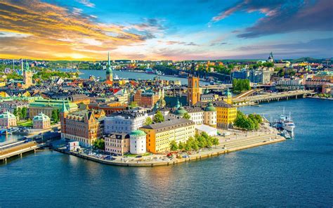 Stockholm Capital Of Sweden Sunset Landscape Photography 4k Ultra Hd Tv
