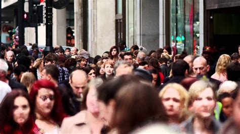 Crowded People Walking Down Oxford Street London 4k Uhd Stock Video