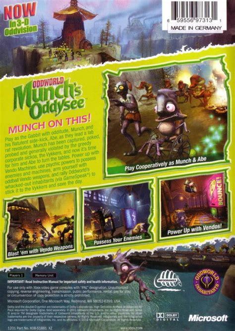 Oddworld Munchs Oddysee For Xbox Sales Wiki Release Dates Review