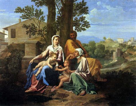 la sainte famille avec saint jean et sainte elisabeth dans un paysage 1651