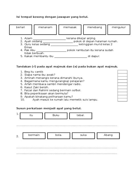 Pdf Isi Tempat Kosong Dengan Jawapan Yang Betul Dokumentips