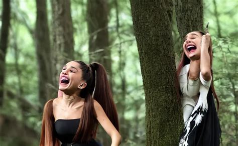 Ariana Grande Maniacally Laughing In A Dark Forest Stable Diffusion