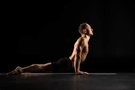 Cobra Pose On Yoga Mat Flexibility And Core Training Balance