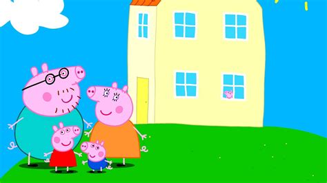 Peppa is a loveable, cheeky little piggy who lives with her little brother george, mummy pig and. Peppa Pig House Papel De Parede - NawPic