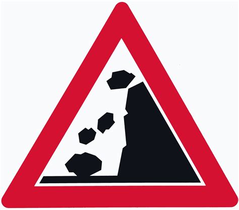 Rockfall Traffic Sign Isolated Free Photo Download Freeimages