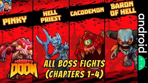 All Boss Fights Chapters 1 4 Mighty Doom Mightydoom Youtube