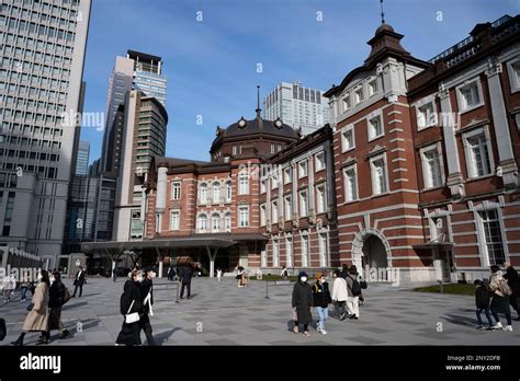 Tokyo, Japan. 6th Feb, 2023. Tokyo Station Marunouchi side on a sunny