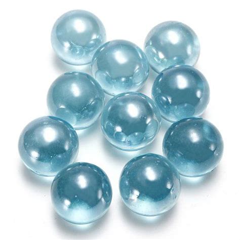 10 Pcs Marbles 16mm Glass Marbles Knicker Glass Balls Decoration Color Nuggets Toy Light Blue