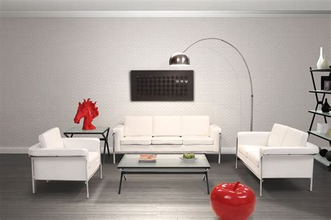modern white leatherette sofa set single leather sofas