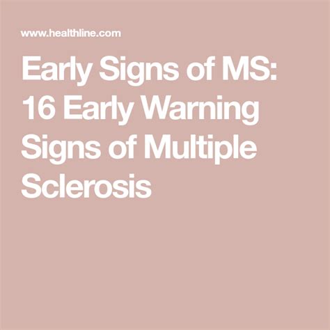 Early Signs Of Ms 16 Early Warning Signs Of Multiple Sclerosis In 2020