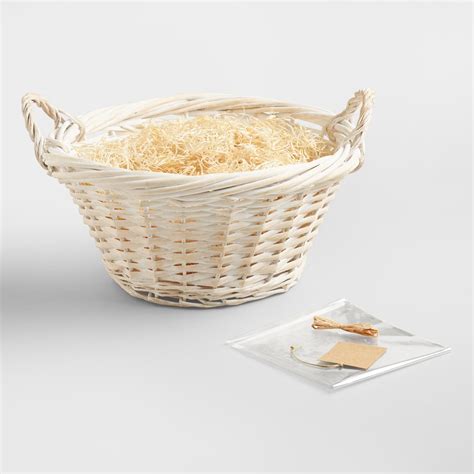 Large Round White Basket Kit By World Market In 2021 White Baskets