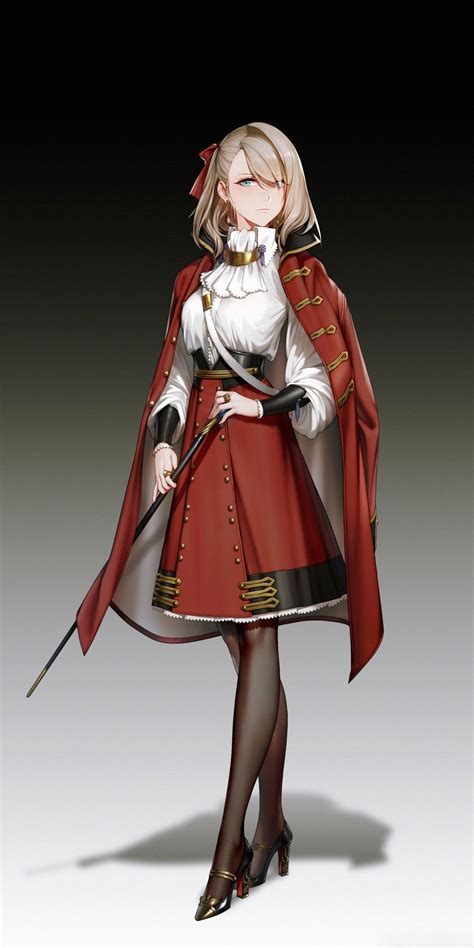Download Red Uniform Original Minimal Anime Girl 1080x2160