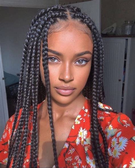 27 Beautiful Box Braid Hairstyles For Black Women Feed In Knotless