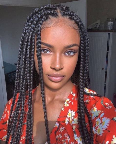 1) large/small box braids ( long length) · 2) triangle part box braids · 3) jumbo box braids · 4) bohemian box braids. 27+ Beautiful Box Braid Hairstyles For Black Women + Feed ...