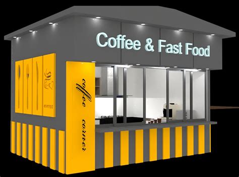 Custom Fast Food Kiosk Design Indoor Noodle Food Booth