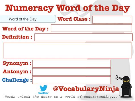 Vocabulary Ninja On Twitter Diy Word Of The Day Template Pack 🕵️‍♀