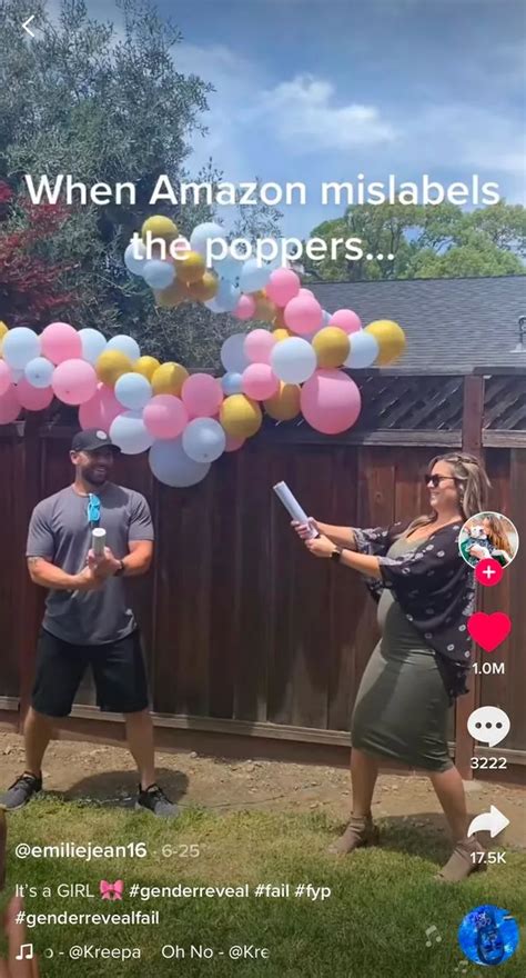 gender reveal goes hilariously wrong after amazon confetti cannon mix up daily star