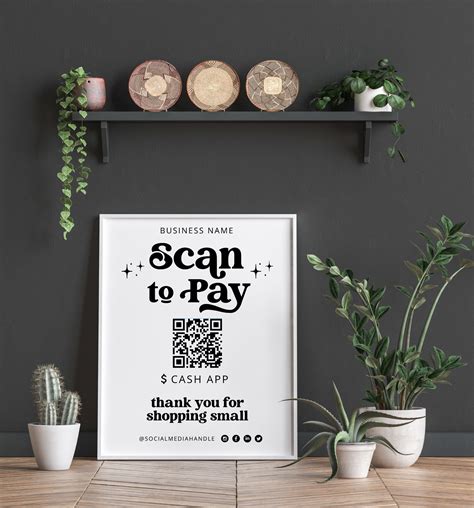 Scan To Pay Sign Qr Code Sign Template Printable Payment Etsy
