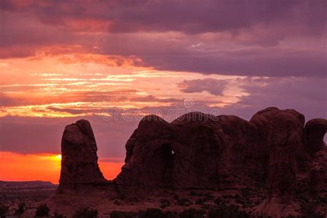 Arches National Park Utah Sunset Stock Image Image Of Outdoors Utah