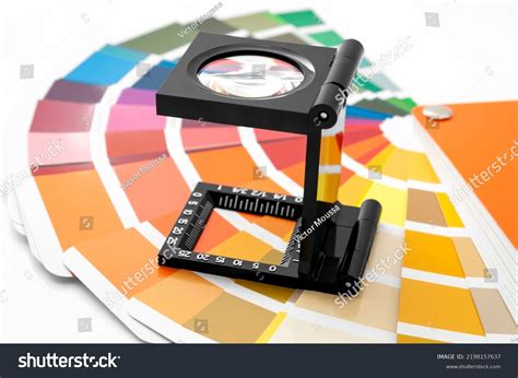 Printing Loupe Used Examine Colour Chart Stock Photo 2198157637