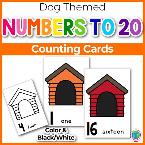 Counting Cards 1 20 Dog Theme Life Over Cs Club