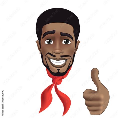 African Men Smiling Black Guy Face Avatar With Smile And Thumb Up