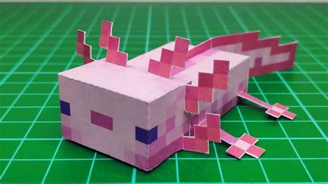 Axolotl Minecraft Papercraft Youtube Paper Crafts Minecraft Diy