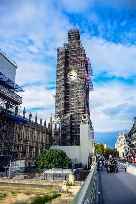 Big Ben Clock Tower Under Repair And Maintenance London Uk Editorial
