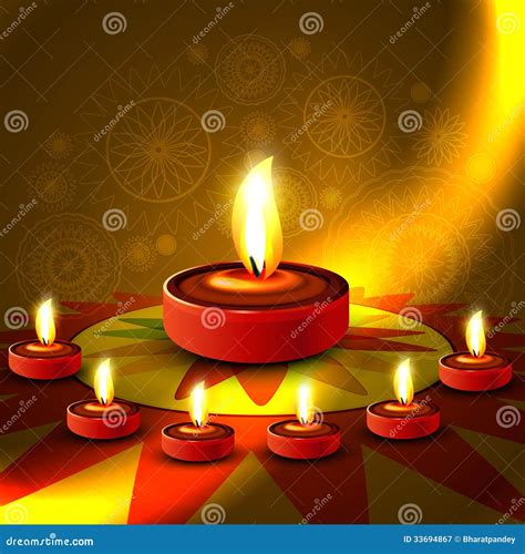 Shiny Happy Diwali Golden Glowing Diya Banner Design Vector