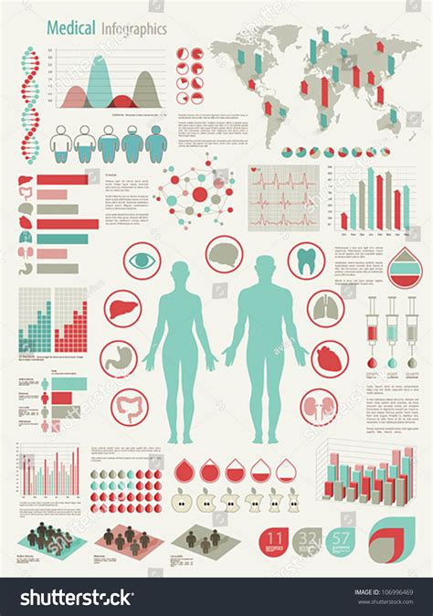 Medical Infographic Set With Charts And Other Elements Vector