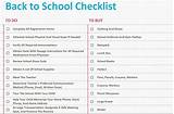 Pictures of Back To School Checklist