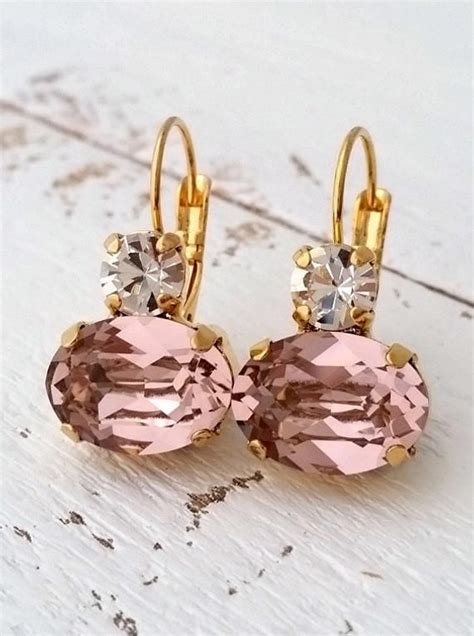 Blush Earringsmorganite Earringsblush Pink Bridesmaids Etsy Bridal
