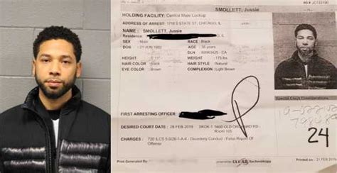 Jussie Smolletts Mugshot Released As Police Berate Him For Staging An Attack On Himself For