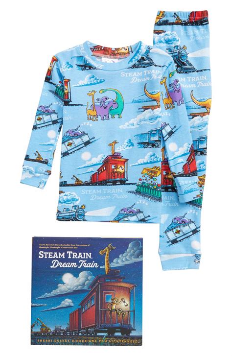 Steam Train Dream Train Fitted Two Piece Pajamas And Book Set Two