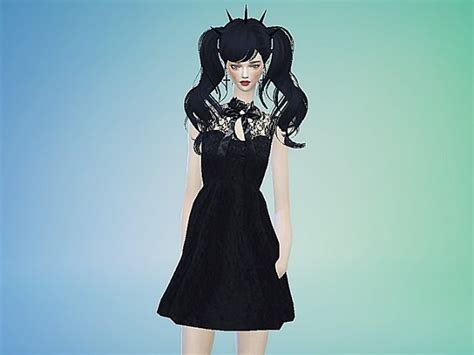 Ribbon Lace Black Dress At Marigold Sims 4 Updates
