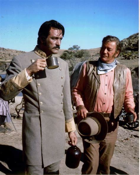 The Undefeated Rock Hudson And John Wayne In Location On Mexico