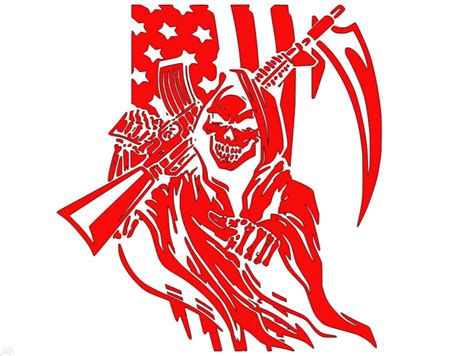 Grim Reaper American Flag Decal Etsy