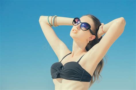 Beautiful Girl Tanning Stock Image Image Of Female 124579909
