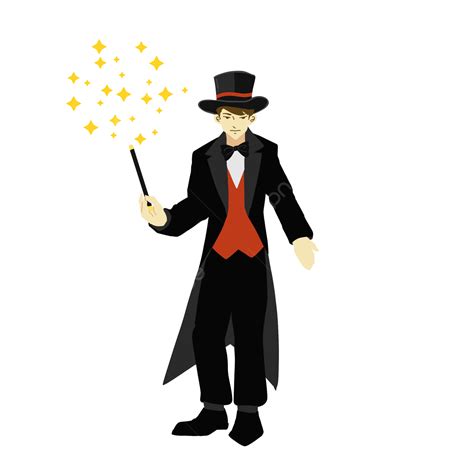 Magician Cartoon Performance Black Gold Magician Magic Change Magic Png Transparent Clipart