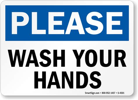 Please Wash Your Hands Hygiene Sign Sku S 4501