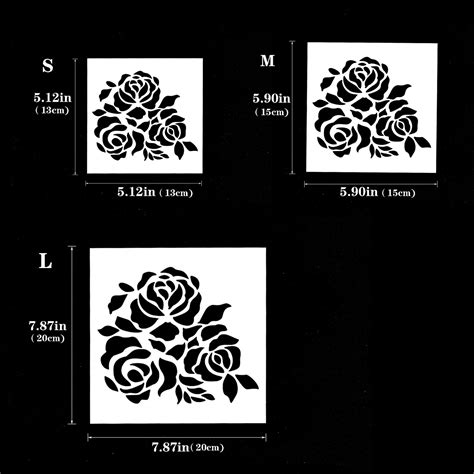 Three Roses Stencil Reusable Walls Stencilpainting Etsy