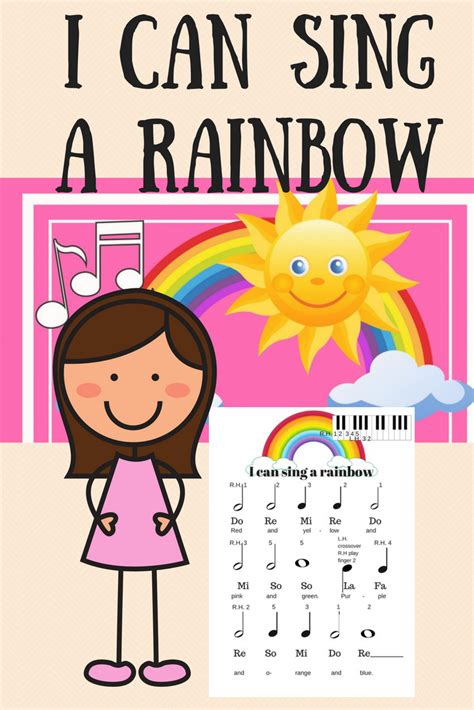 I Can Sing A Rainbow Easy Piano Arrangement Rainbow Songs Elementary