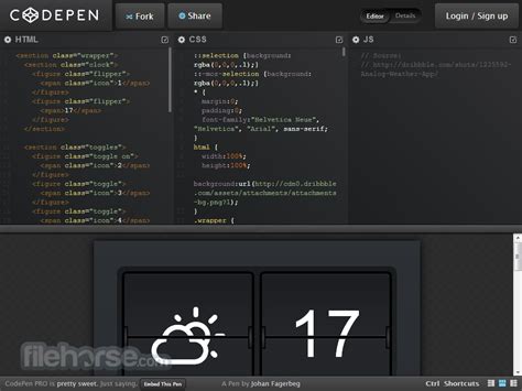 codepen build explore  teach  web instantly filehorsecom